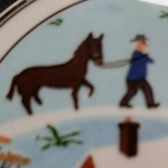 Villeroy Boch Design Naif Porcelain Lidded Trinket Box winter scene horse man - Picture 8 of 16